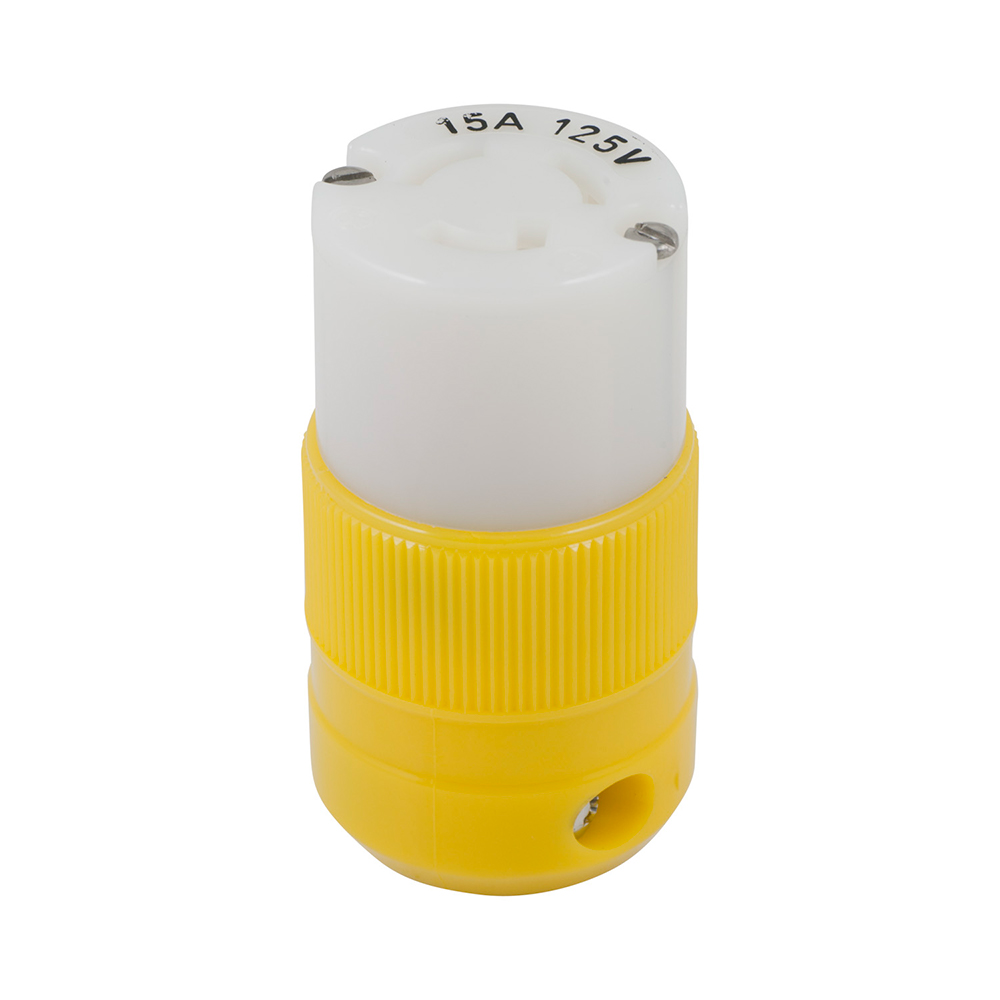 Marinco Locking Connector - 15A, 125V - Yellow - 4731CR, made by Marinco - 4731CR Marinco Locking Connector - 15A, 125V - Yellow - 4731CR, made by Marinco - 4731CR