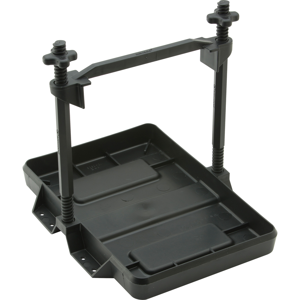 Attwood Heavy-Duty All-Plastic Adjustable Battery Tray - 24 Series - 9097-5, made by Attwood Marine - 9097-5 Attwood Heavy-Duty All-Plastic Adjustable Battery Tray - 24 Series - 9097-5, made by Attwood Marine - 9097-5