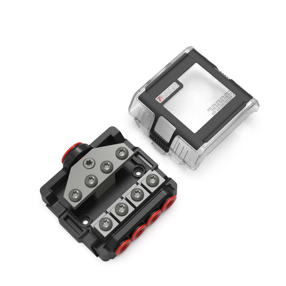 T-Spec VFDB4 MANL 4 Position Distribution Block w/Cover - VFDB4, made by T-Spec - VFDB4 T-Spec VFDB4 MANL 4 Position Distribution Block w/Cover - VFDB4, made by T-Spec - VFDB4