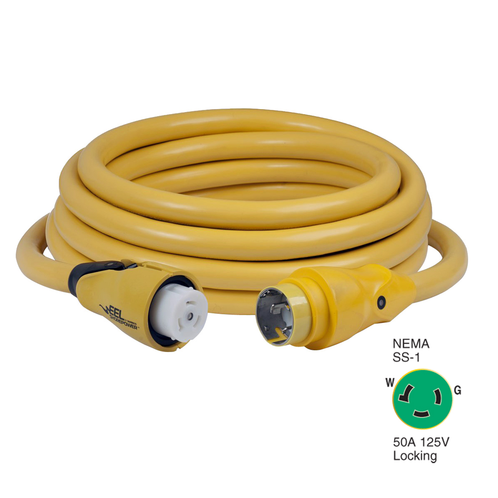 Marinco CS503-25 EEL 50A 125V Shore Power Cordset - 25' - Yellow - CS503-25, made by Marinco - CS503-25 Marinco CS503-25 EEL 50A 125V Shore Power Cordset - 25' - Yellow - CS503-25, made by Marinco - CS503-25