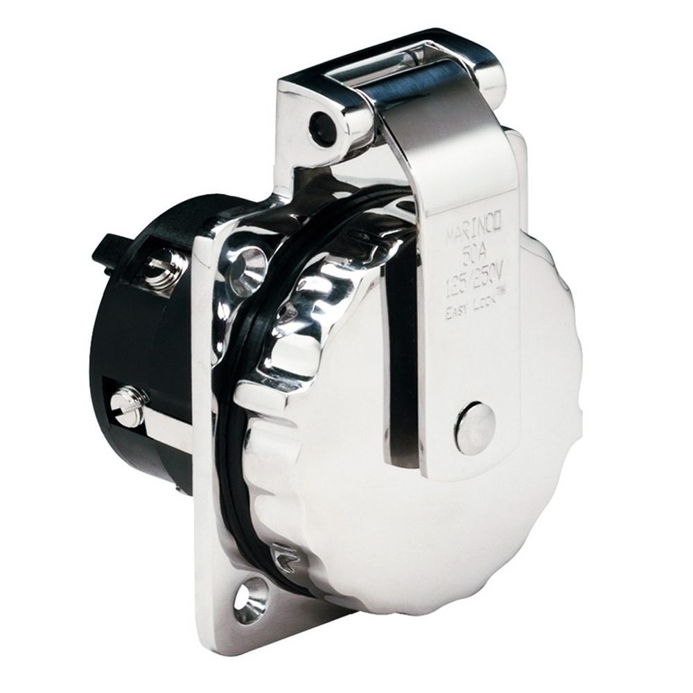 Marinco 6373EL 50Amp 125/250V Stainless Steel Inlet w/o Rear Safety Enclosure - 6373EL, made by Marinco - 6373EL Marinco 6373EL 50Amp 125/250V Stainless Steel Inlet w/o Rear Safety Enclosure - 6373EL, made by Marinco - 6373EL