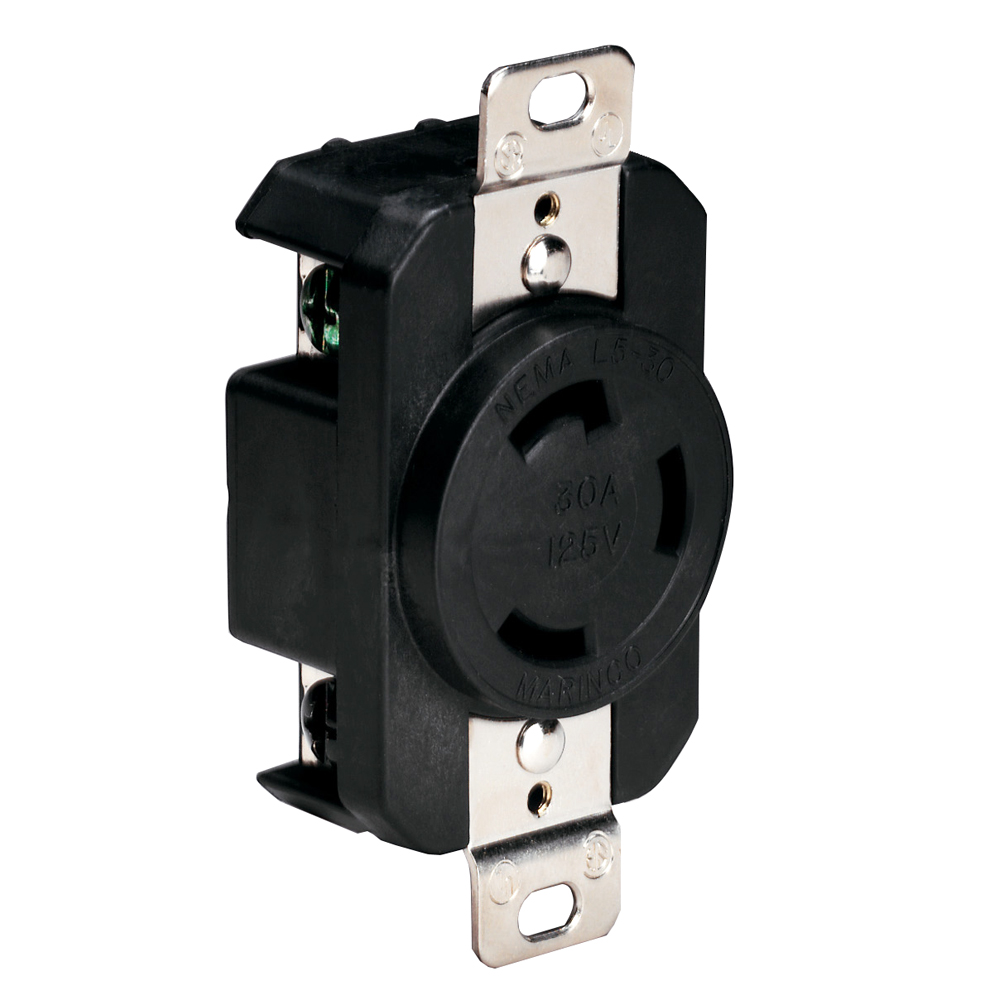 Marinco 305CRRB 125V 30Amp Locking Receptacle - Black - 305CRRB, made by Marinco - 305CRRB Marinco 305CRRB 125V 30Amp Locking Receptacle - Black - 305CRRB, made by Marinco - 305CRRB