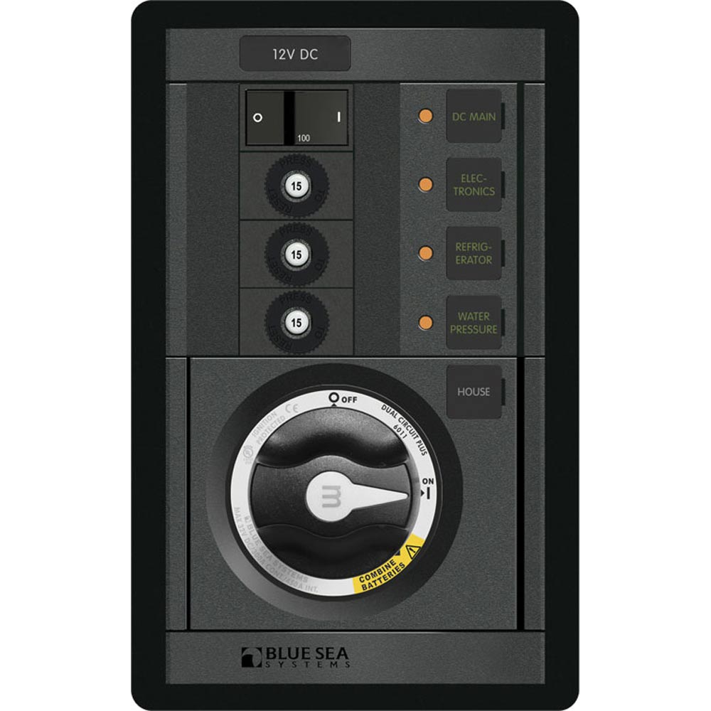 Blue Sea 1408 M-Series Dual Circuit Plus, Main + 3 Positions CLB Vertical - 1408, made by Blue Sea Systems - 1408