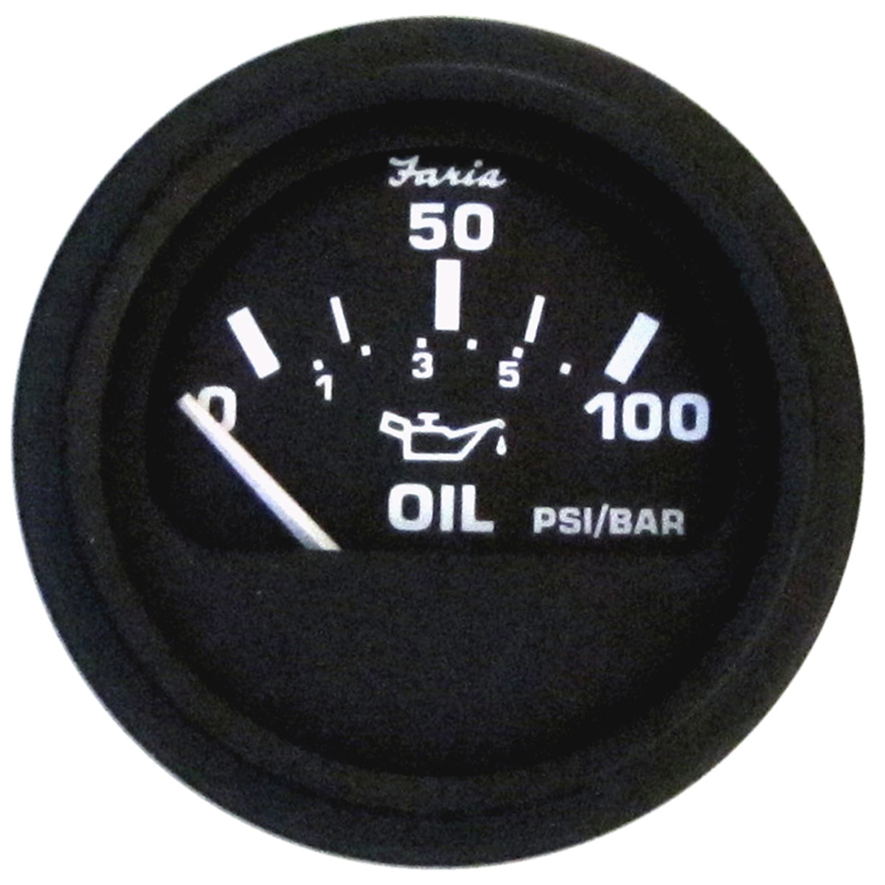 Faria Euro Black 2" Oil Pressure Gauge (100 PSI) - 12845, made by Faria Beede Instruments - 12845 Faria Euro Black 2" Oil Pressure Gauge (100 PSI) - 12845, made by Faria Beede Instruments - 12845