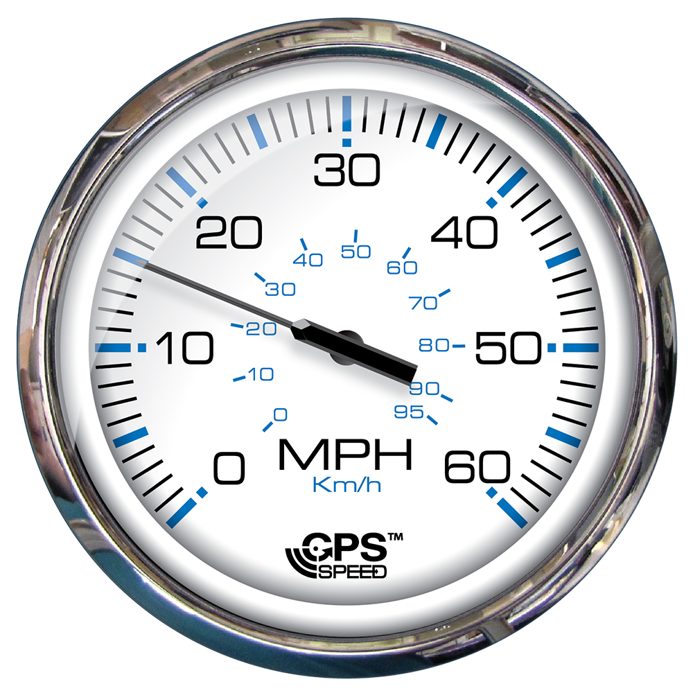 Faria Chesapeake White SS 5" Speedometer - 60 MPH (GPS)(Studded) - 33861, made by Faria Beede Instruments - 33861 Faria Chesapeake White SS 5" Speedometer - 60 MPH (GPS)(Studded) - 33861, made by Faria Beede Instruments - 33861