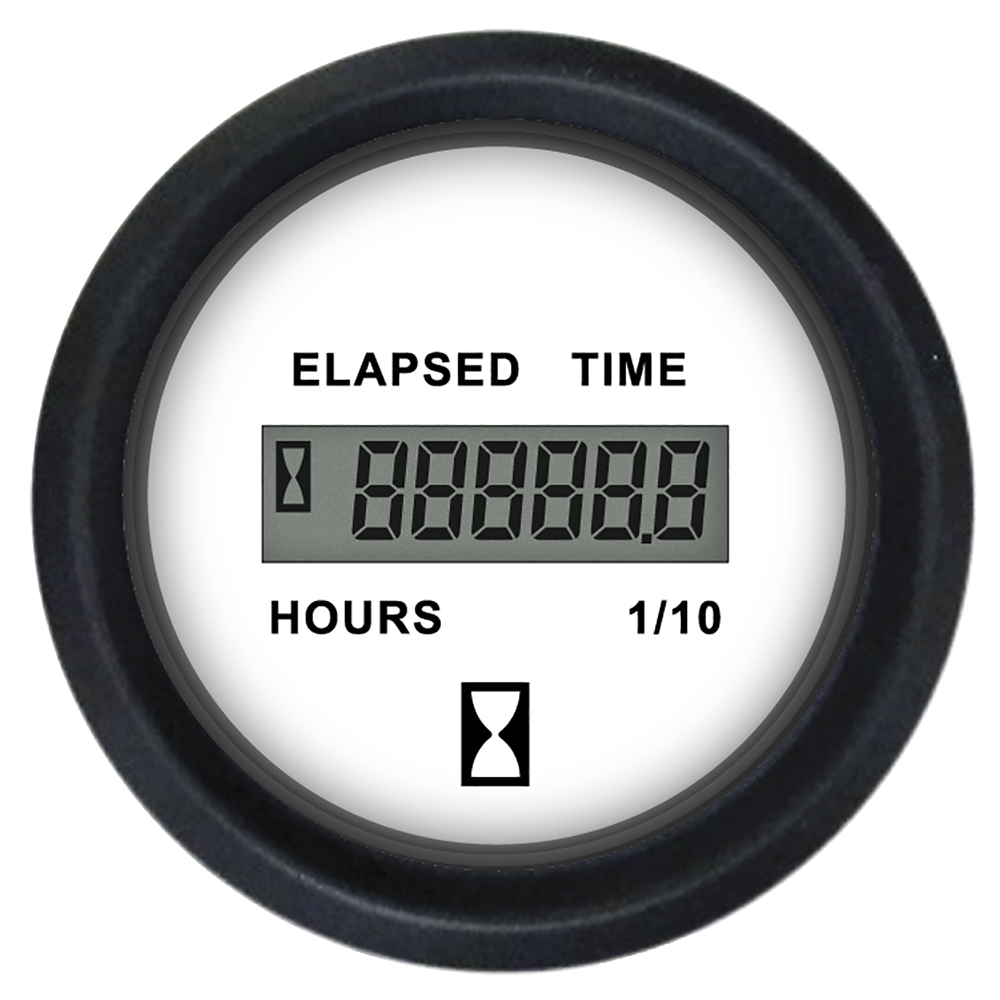 Faria Euro White 2" Hourmeter (Digital) - 12913, made by Faria Beede Instruments - 12913 Faria Euro White 2" Hourmeter (Digital) - 12913, made by Faria Beede Instruments - 12913