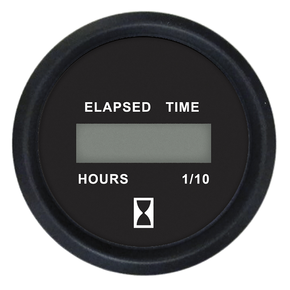 Faria Euro Black 2" Digital Hourmeter Gauge - 12835, made by Faria Beede Instruments - 12835 Faria Euro Black 2" Digital Hourmeter Gauge - 12835, made by Faria Beede Instruments - 12835
