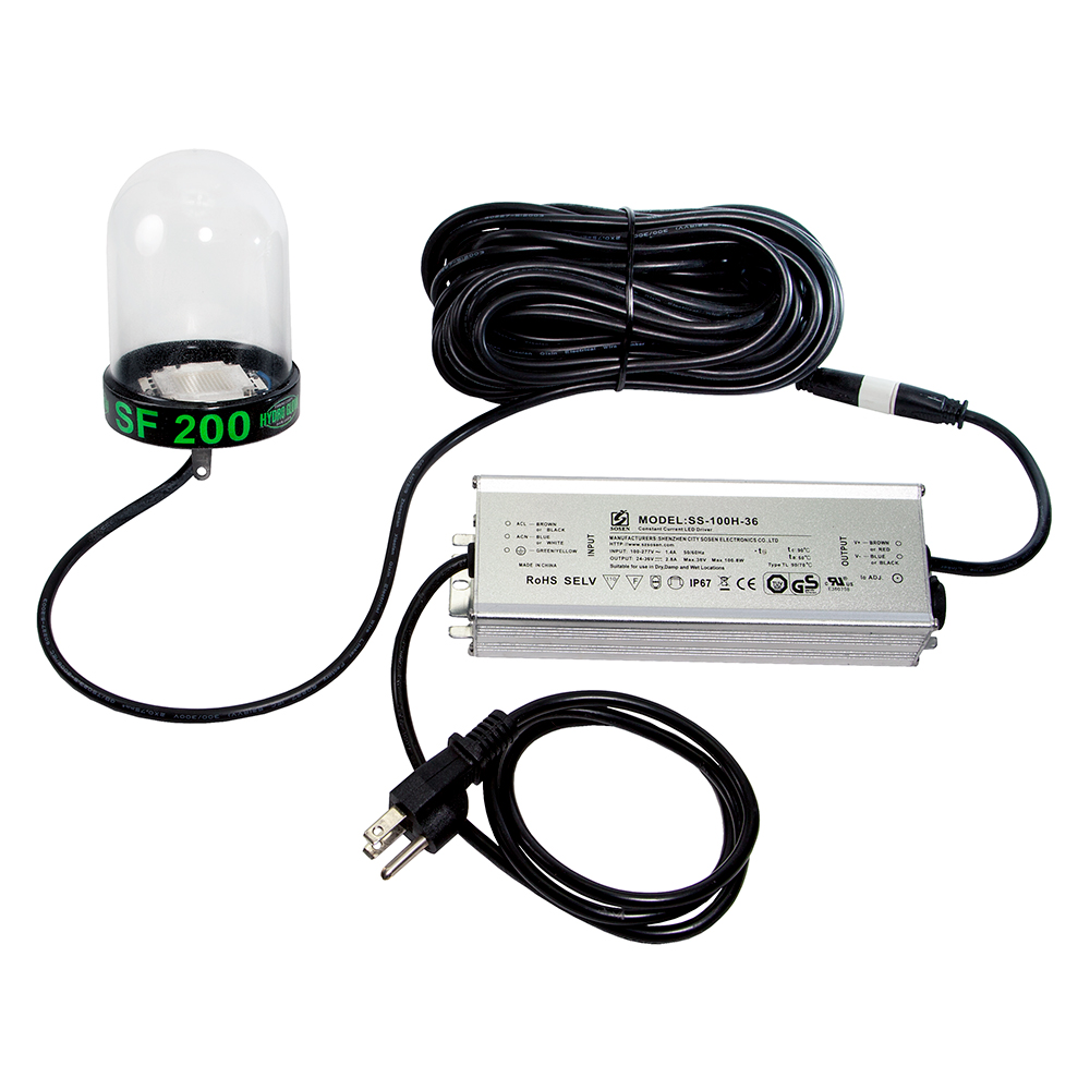 Hydro Glow LED Underwater Dock Light - 200W - 50' Cord - Green - SF200G, made by Hydro Glow - SF200G Hydro Glow LED Underwater Dock Light - 200W - 50' Cord - Green - SF200G, made by Hydro Glow - SF200G