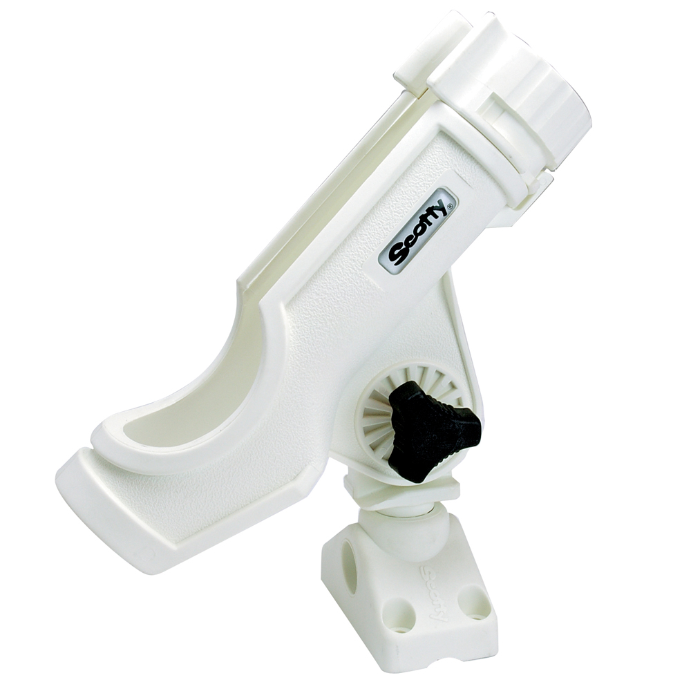 Scotty Powerlock Rod Holder White w/241 Side/Deck Mount - 230-WH, made by Scotty - 230-WH Scotty Powerlock Rod Holder White w/241 Side/Deck Mount - 230-WH, made by Scotty - 230-WH