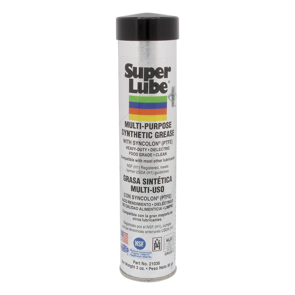 Super Lube Multi-Purpose Synthetic Grease w/Syncolon® - 3oz Cartridge - 21036, made by Super Lube - 21036 Super Lube Multi-Purpose Synthetic Grease w/Syncolon® - 3oz Cartridge - 21036, made by Super Lube - 21036