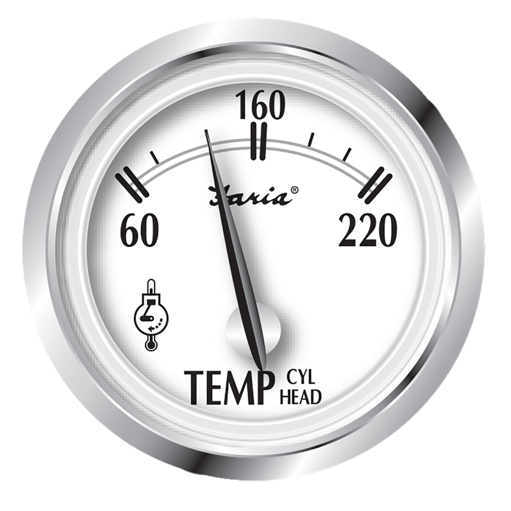 Faria Newport SS 2" Cylinder Head Temperature Gauge w/Sender - 60° to 220° F - 25011, made by Faria Beede Instruments - 25011 Faria Newport SS 2" Cylinder Head Temperature Gauge w/Sender - 60° to 220° F - 25011, made by Faria Beede Instruments - 25011
