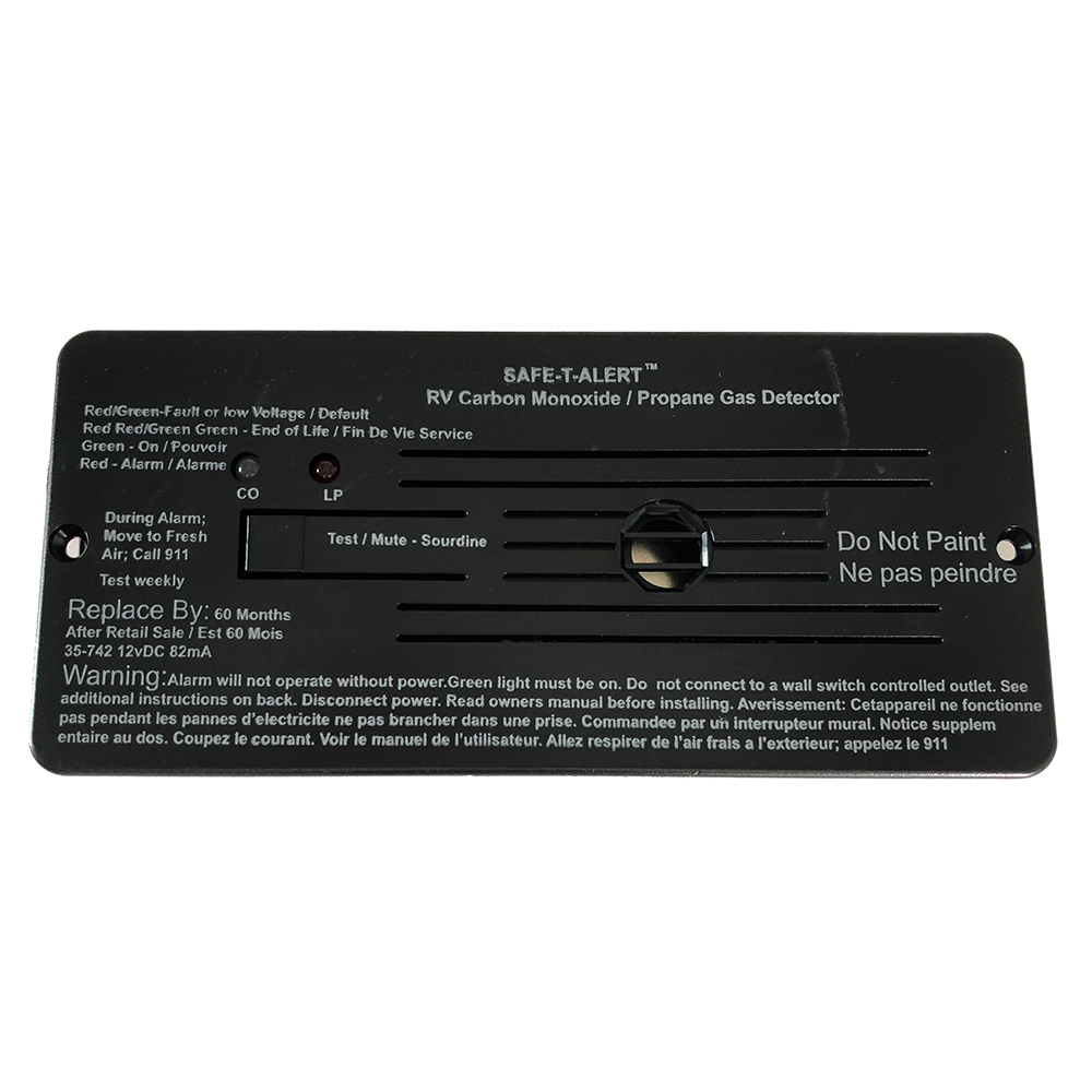 Safe-T-Alert Combo Carbon Monoxide Propane Alarms Flush Mount - Black - 35-742-BL, made by Safe-T-Alert - 35-742-BL