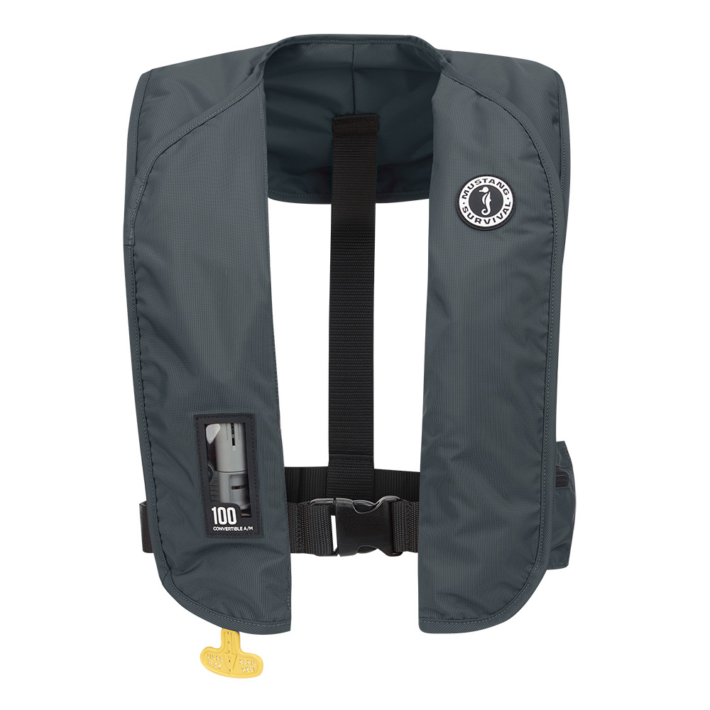 Mustang MIT 100 Convertible Inflatable PFD - Admiral Grey - MD2030-191-0-202, made by Mustang Survival - MD2030-191-0-202 Mustang MIT 100 Convertible Inflatable PFD - Admiral Grey - MD2030-191-0-202, made by Mustang Survival - MD2030-191-0-202