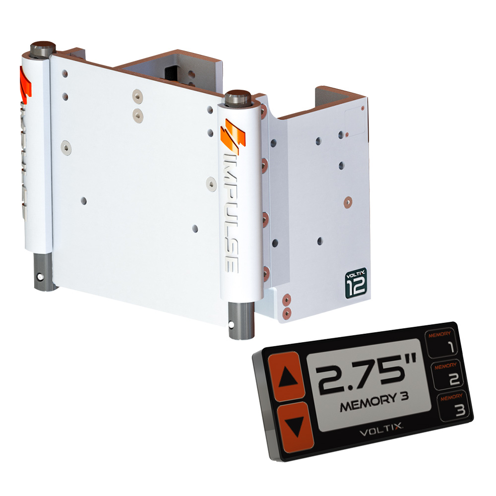 IMPULSE 12" Set Back Electric Jack Plate w/Smart Control - White Cerakote - 75080-W, made by IMPULSE - 75080-W IMPULSE 12" Set Back Electric Jack Plate w/Smart Control - White Cerakote - 75080-W, made by IMPULSE - 75080-W