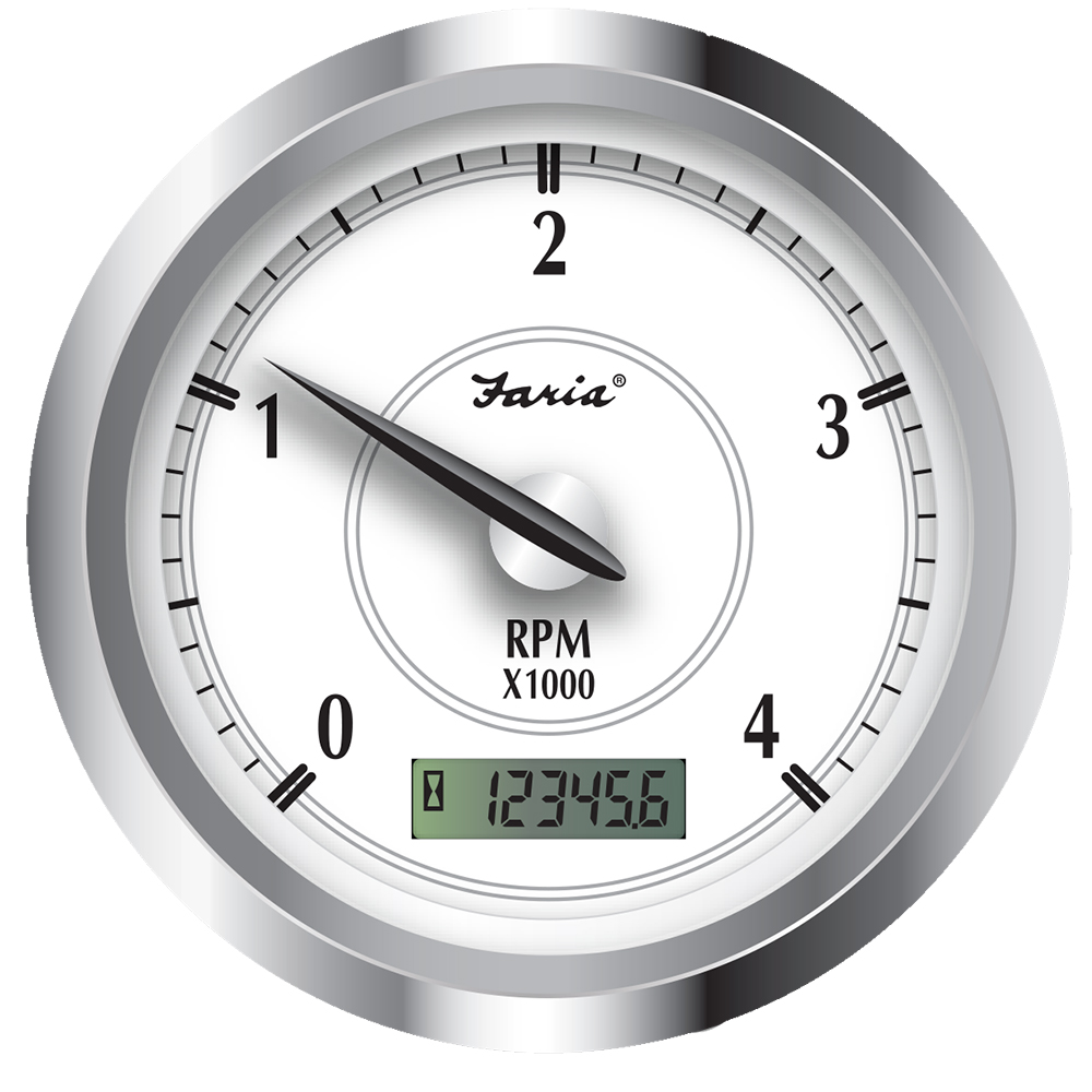 Faria Newport SS 4" Tachometer w/Hourmeter f/Diesel w/Magnetic Pick-Up - 4000 RPM - 45006, made by Faria Beede Instruments - 45006 Faria Newport SS 4" Tachometer w/Hourmeter f/Diesel w/Magnetic Pick-Up - 4000 RPM - 45006, made by Faria Beede Instruments - 45006