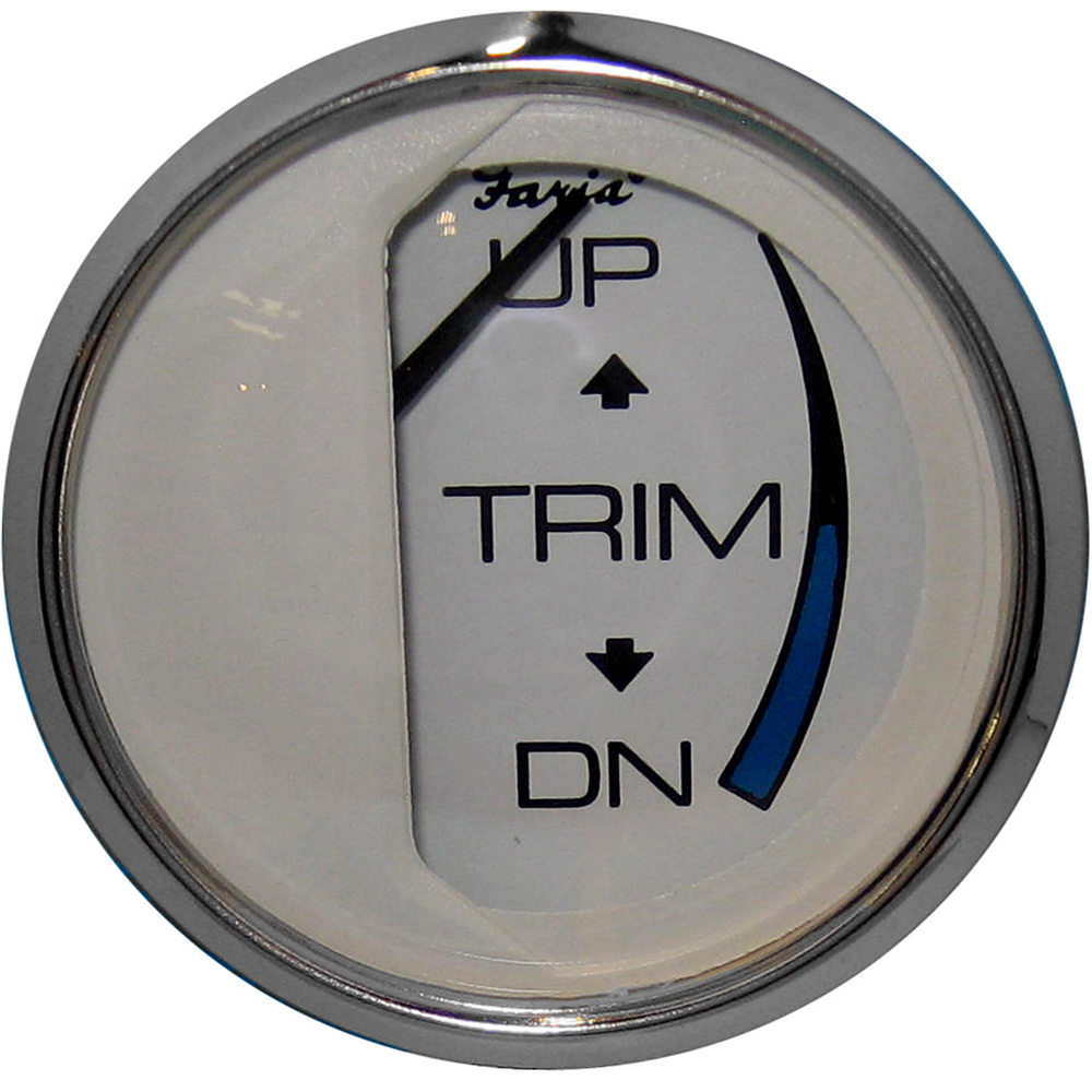 Faria Chesapeake White SS 2" Trim Gauge (J/E/Suzuki Outboard) - 13809, made by Faria Beede Instruments - 13809 Faria Chesapeake White SS 2" Trim Gauge (J/E/Suzuki Outboard) - 13809, made by Faria Beede Instruments - 13809