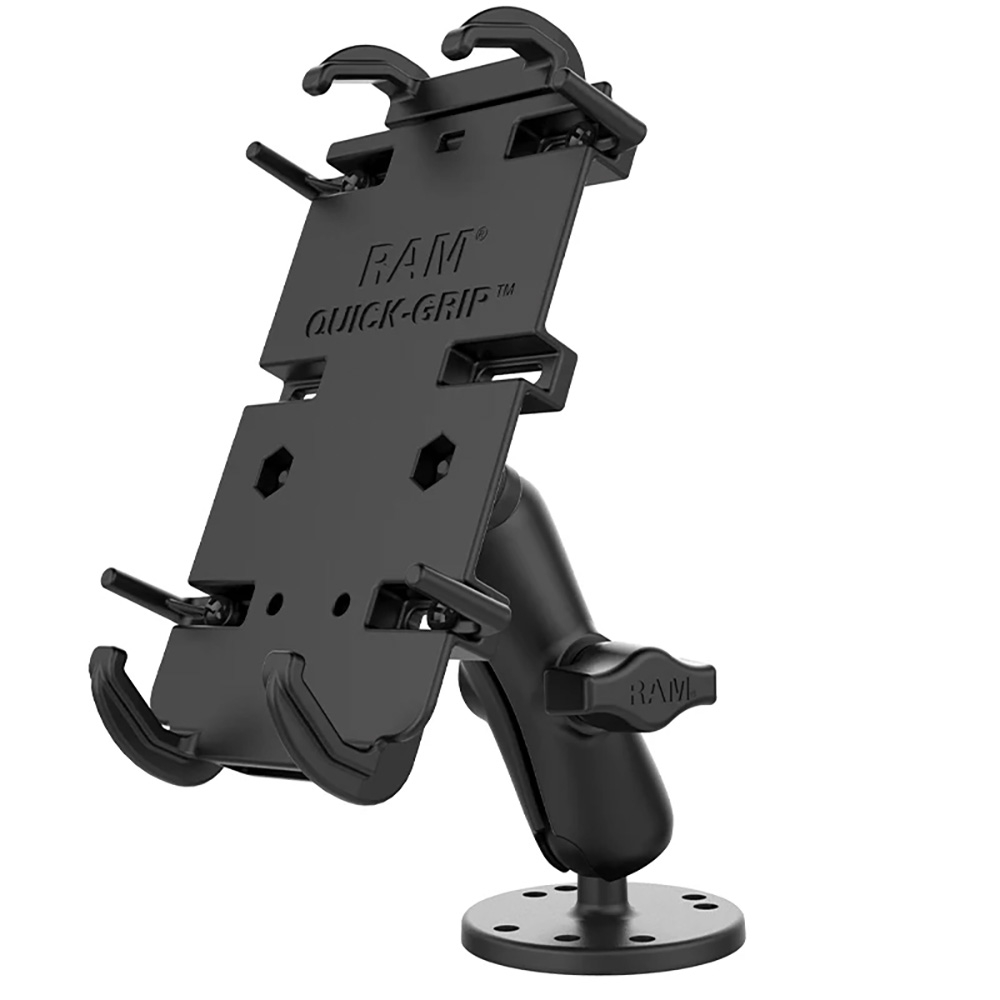 RAM Mount RAM® Quick-Grip™ XL Spring-Loaded Phone Mount w/Drill-Down Base - RAM-B-138-PD4U, made by RAM Mounting Systems - RAM-B-138-PD4U RAM Mount RAM® Quick-Grip™ XL Spring-Loaded Phone Mount w/Drill-Down Base - RAM-B-138-PD4U, made by RAM Mounting Systems - RAM-B-138-PD4U