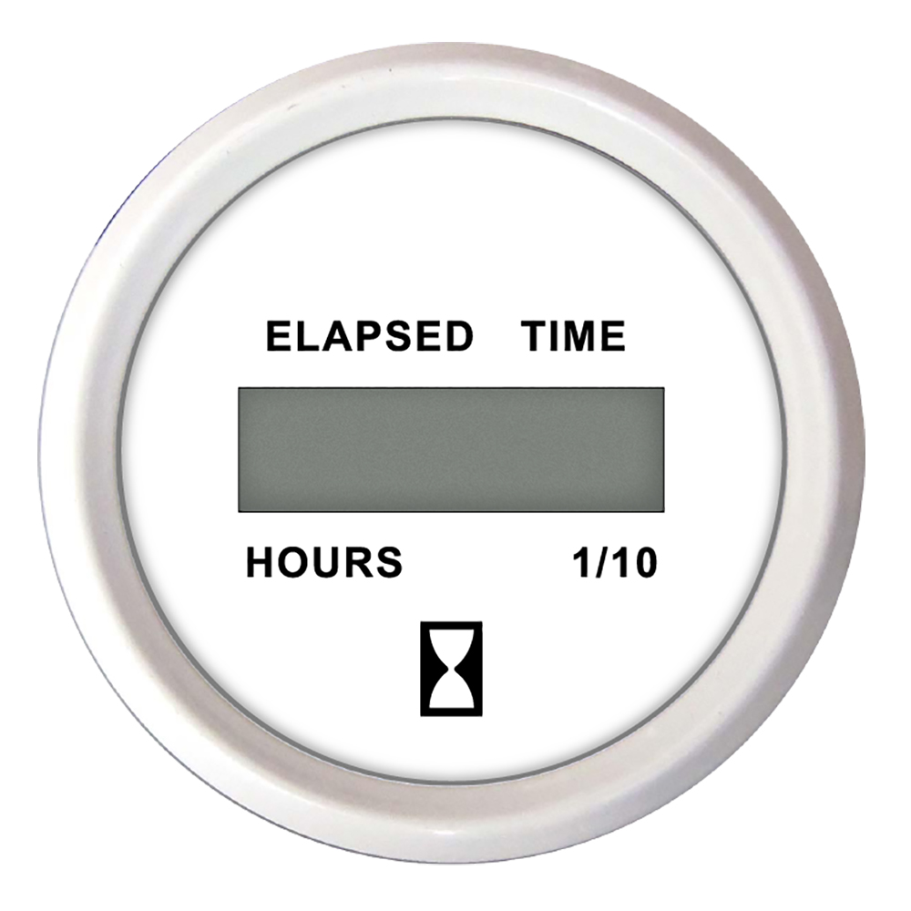Faria Dress White 2" Hourmeter (Digital) - 13130, made by Faria Beede Instruments - 13130 Faria Dress White 2" Hourmeter (Digital) - 13130, made by Faria Beede Instruments - 13130