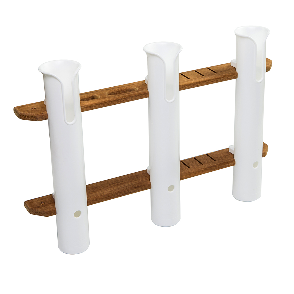Whitecap Teak 3-Rod Tournament Storage Rack - 63449, made by Whitecap - 63449 Whitecap Teak 3-Rod Tournament Storage Rack - 63449, made by Whitecap - 63449
