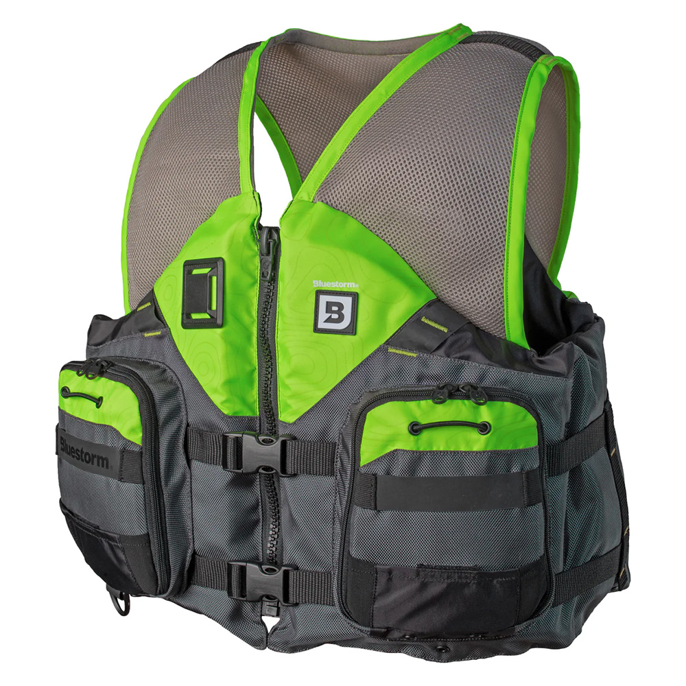 Bluestorm Sportsman Adult Mesh Fishing Life Jacket - Hi-Vis - L/XL - BS-105-HVS-L/XL, made by Bluestorm - BS-105-HVS-L/XL