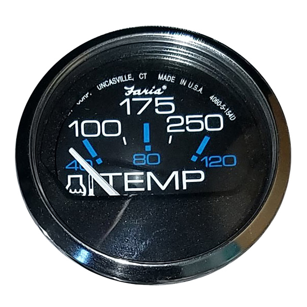 Faria Chesapeake Black 2" Water Temperature Gauge (100-250°F) - 13704, made by Faria Beede Instruments - 13704 Faria Chesapeake Black 2" Water Temperature Gauge (100-250°F) - 13704, made by Faria Beede Instruments - 13704