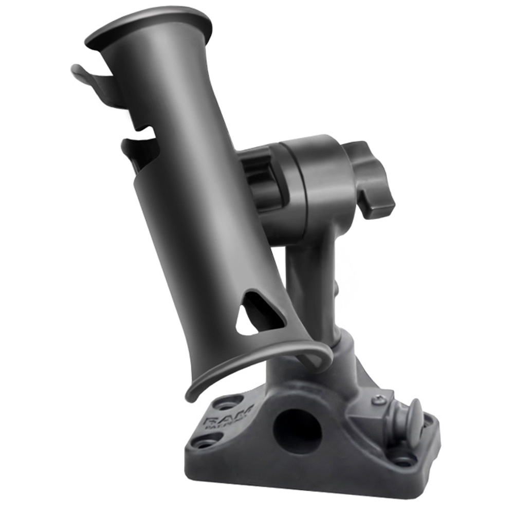 RAM Mount RAM Tube Jr. Fishing Rod Holder, Standard 4" Length Post Spline & Combo Bulkhead/Flat Surface Base w/Plunger - RAP-390-SBMPU, made by RAM Mounting Systems - RAP-390-SBMPU RAM Mount RAM Tube Jr. Fishing Rod Holder, Standard 4" Length Post Spline & Combo Bulkhead/Flat Surface Base w/Plunger - RAP-390-SBMPU, made by RAM Mounting Systems - RAP-390-SBMPU