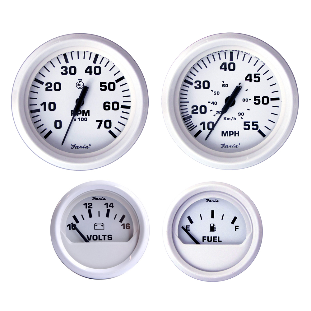 Faria Dress White Boxed Set - Outboard Motors - KT9794, made by Faria Beede Instruments - KT9794 Faria Dress White Boxed Set - Outboard Motors - KT9794, made by Faria Beede Instruments - KT9794