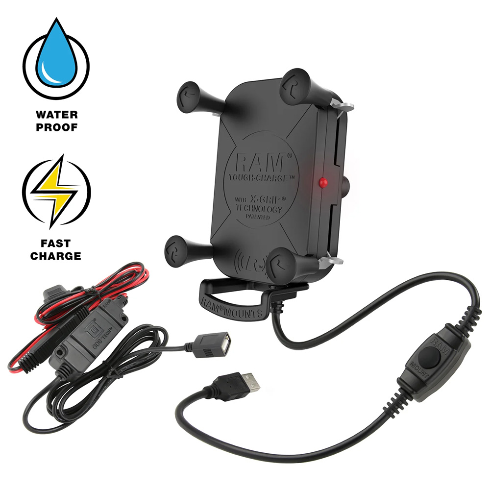 RAM Mount Tough-Charge™ 15W Waterproof Wireless Charging Holder w/Charger - RAM-HOL-UN12WB-V7M-1, made by RAM Mounting Systems - RAM-HOL-UN12WB-V7M-1 RAM Mount Tough-Charge™ 15W Waterproof Wireless Charging Holder w/Charger - RAM-HOL-UN12WB-V7M-1, made by RAM Mounting Systems - RAM-HOL-UN12WB-V7M-1