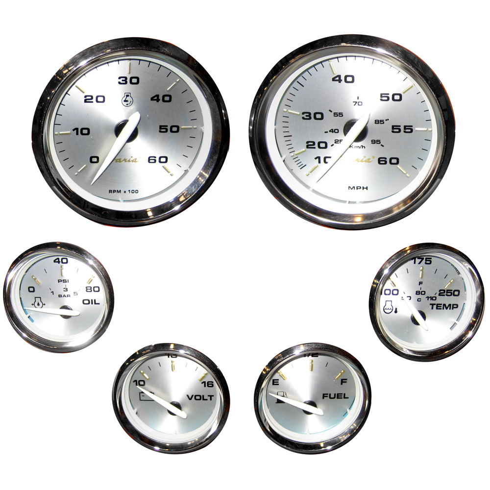 Faria Kronos Boxed Set of 6 Gauges f/ Inboard Motors - KTF024, made by Faria Beede Instruments - KTF024 Faria Kronos Boxed Set of 6 Gauges f/ Inboard Motors - KTF024, made by Faria Beede Instruments - KTF024