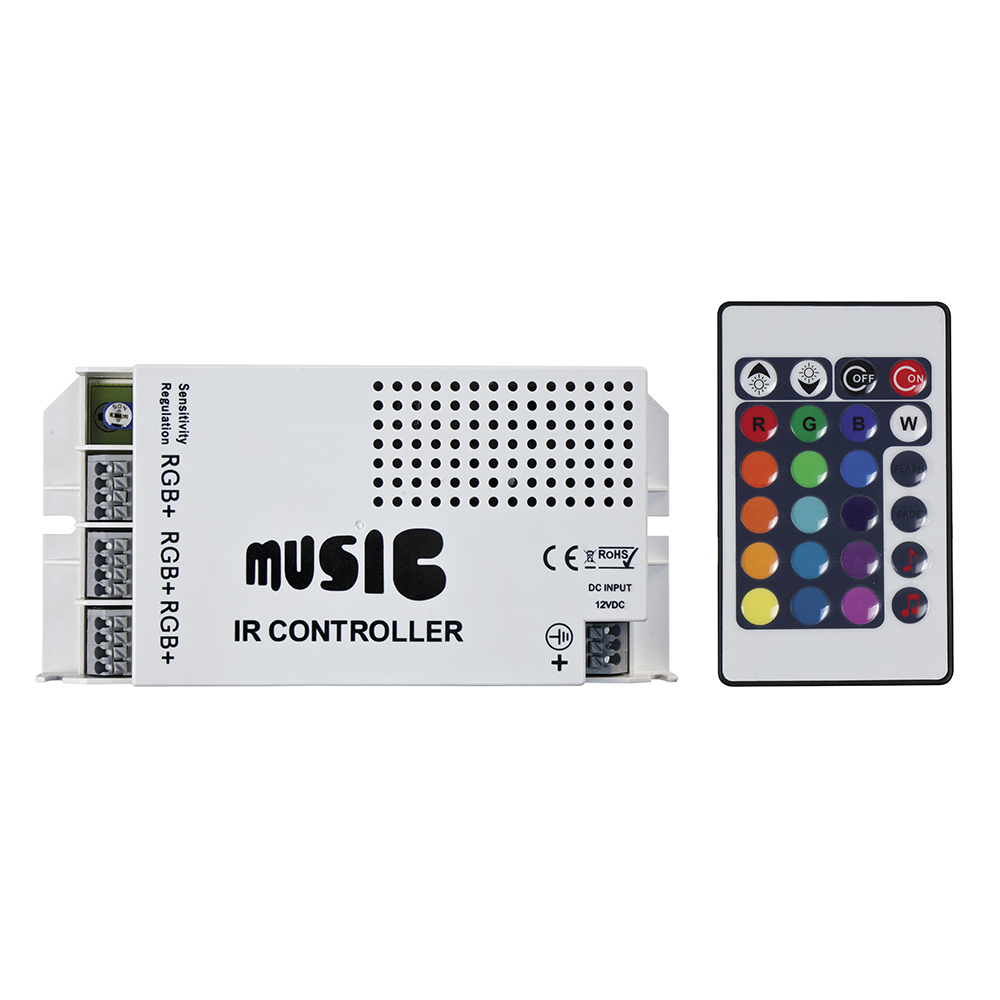 HEISE Sound Activated RGB Controller w/IR Remote - HE-RGBSAC-1, made by HEISE LED Lighting Systems - HE-RGBSAC-1 HEISE Sound Activated RGB Controller w/IR Remote - HE-RGBSAC-1, made by HEISE LED Lighting Systems - HE-RGBSAC-1