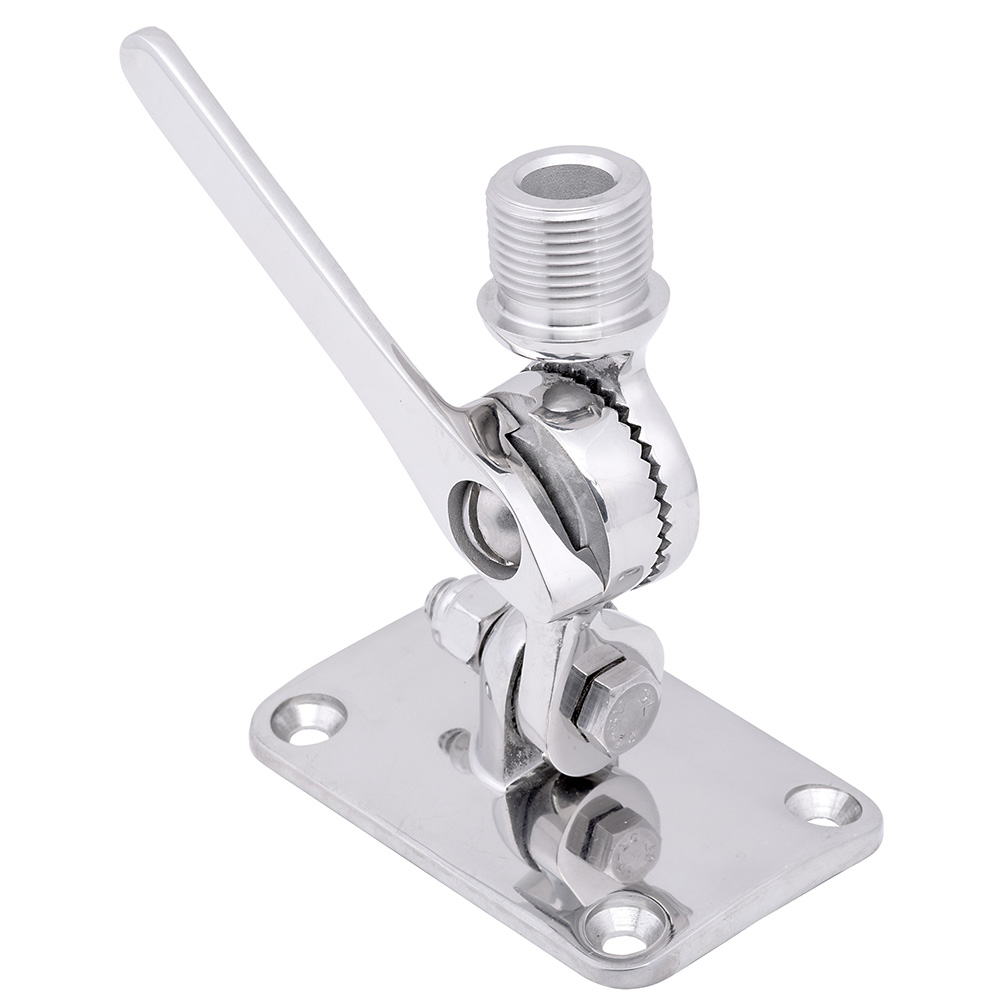 Whitecap Ratchet Antenna Mount - 316 Stainless Steel - S-1802C, made by Whitecap - S-1802C Whitecap Ratchet Antenna Mount - 316 Stainless Steel - S-1802C, made by Whitecap - S-1802C