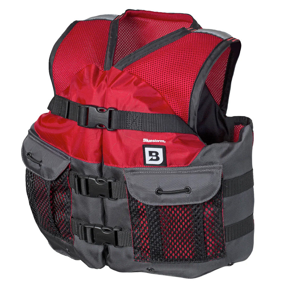 Bluestorm Sportsman Youth Mesh Fishing Life Jacket - Nitro Red - BS-105-RED-Y, made by Bluestorm - BS-105-RED-Y Bluestorm Sportsman Youth Mesh Fishing Life Jacket - Nitro Red - BS-105-RED-Y, made by Bluestorm - BS-105-RED-Y