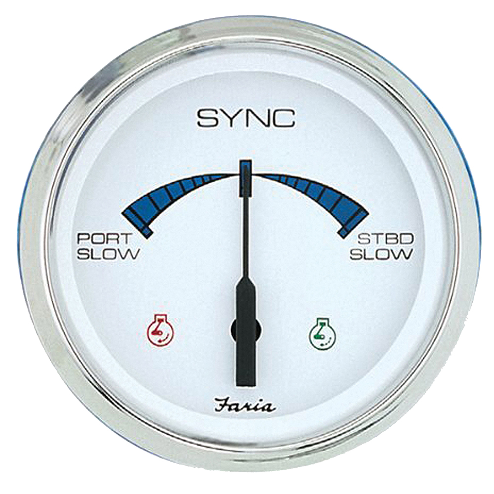 Faria 4" Chesapeake SS White Engine Synchronizer - Dual Gas & Var Ratio Alt Diesel - 33801, made by Faria Beede Instruments - 33801 Faria 4" Chesapeake SS White Engine Synchronizer - Dual Gas & Var Ratio Alt Diesel - 33801, made by Faria Beede Instruments - 33801