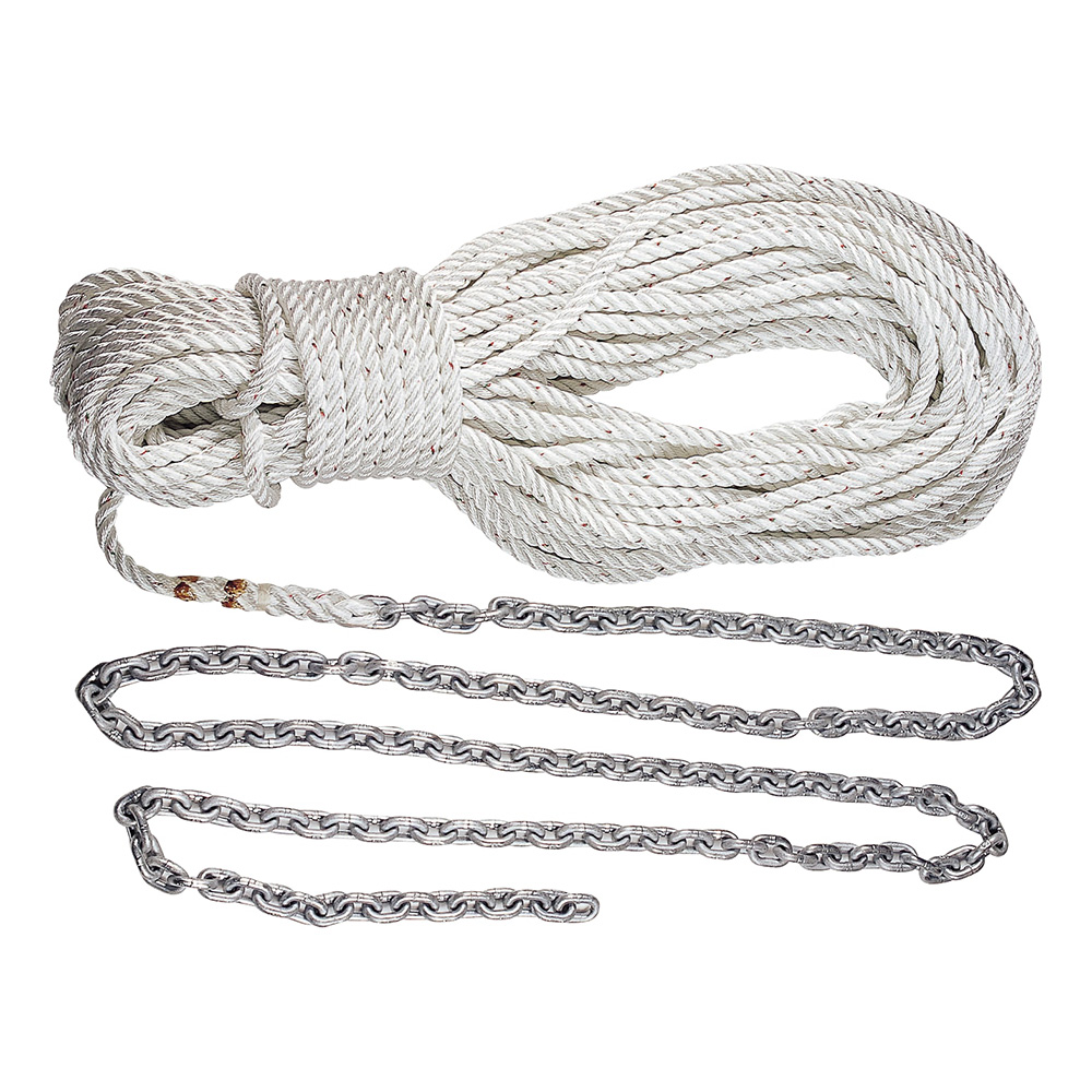 Lewmar Anchor Rode 5' of 1/4" G4 Chain & 100' of 1/2" Rope w/Shackle - 69000331, made by Lewmar - 69000331 Lewmar Anchor Rode 5' of 1/4" G4 Chain & 100' of 1/2" Rope w/Shackle - 69000331, made by Lewmar - 69000331