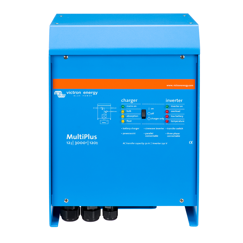 Victron MultiPlus Inverter/Charger 12VDC - 3000VA - 120VAC w/ 120AMP Charger - 50AMP Transfer Switch - UL Approved - PMP122301102, made by Victron Energy - PMP122301102 Victron MultiPlus Inverter/Charger 12VDC - 3000VA - 120VAC w/ 120AMP Charger - 50AMP Transfer Switch - UL Approved - PMP122301102, made by Victron Energy - PMP122301102