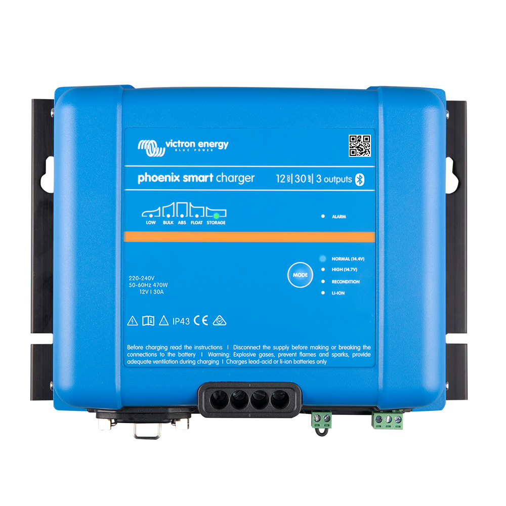 Victron Phoenix Smart IP43 Charger 12/30 (3) 120-240VAC Requires 5-15P Mains Cord - PSC123053095, made by Victron Energy - PSC123053095 Victron Phoenix Smart IP43 Charger 12/30 (3) 120-240VAC Requires 5-15P Mains Cord - PSC123053095, made by Victron Energy - PSC123053095