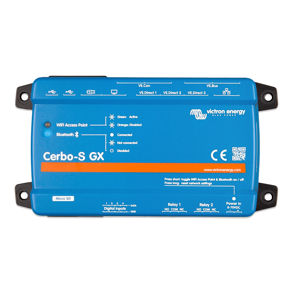 Victron Cerbo-S GX Basic Version - Limited Inputs No BMS Can Port - BPP900450120, made by Victron Energy - BPP900450120 Victron Cerbo-S GX Basic Version - Limited Inputs No BMS Can Port - BPP900450120, made by Victron Energy - BPP900450120
