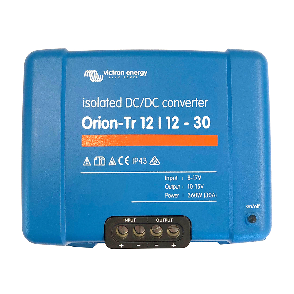 Victron Orion-TR DC-DC Converter - 12 VDC to 12 VDC - 30AMP Isolated - ORI121240110, made by Victron Energy - ORI121240110 Victron Orion-TR DC-DC Converter - 12 VDC to 12 VDC - 30AMP Isolated - ORI121240110, made by Victron Energy - ORI121240110
