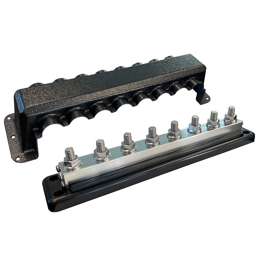 Victron Busbar 600A 8P & Cover 8X 3/8" Plus 8X M8 Terminals - VBB160080010, made by Victron Energy - VBB160080010 Victron Busbar 600A 8P & Cover 8X 3/8" Plus 8X M8 Terminals - VBB160080010, made by Victron Energy - VBB160080010