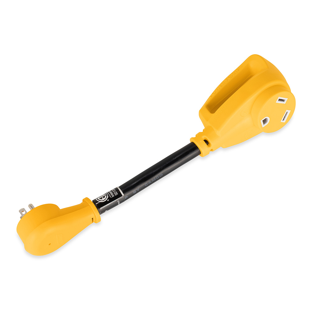 Camco Power Grip Dogbone 15 Amp Male / 30 Amp Female Adapter - 12" - 55165 Camco 55165 Camco Power Grip Dogbone 15 Amp Male / 30 Amp Female Adapter - 12" - 55165 Camco 55165