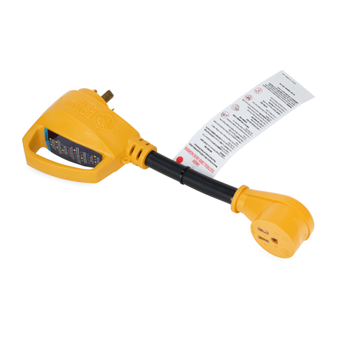 Camco Power Grip RV 12" 30Amp Circuit Analyzer Dogbone - Integrated Surge Protection - 55461 Camco 55461 Camco Power Grip RV 12" 30Amp Circuit Analyzer Dogbone - Integrated Surge Protection - 55461 Camco 55461