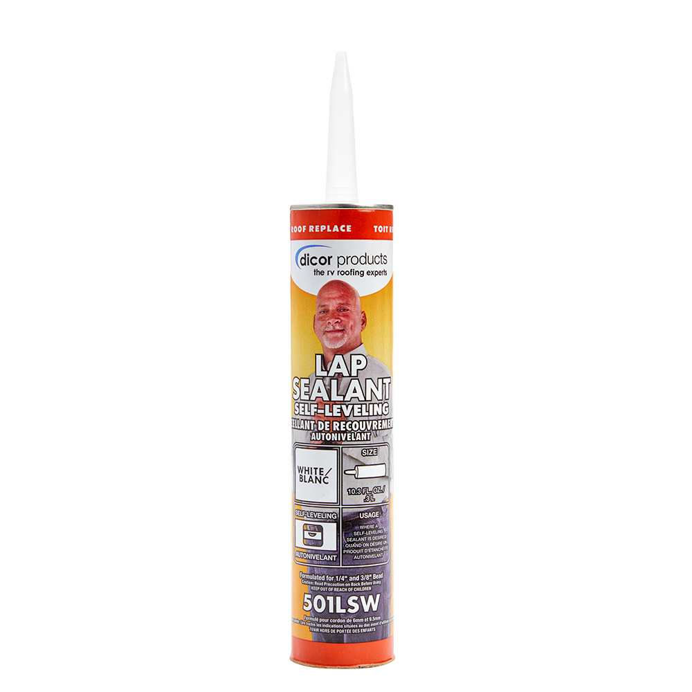 Dicor Self-Leveling Lap Sealant – White | RV Roof Sealant for Vents, Skylights & Edges Dicor 501LSB-1 Dicor Self-Leveling Lap Sealant – White | RV Roof Sealant for Vents, Skylights & Edges Dicor 501LSB-1