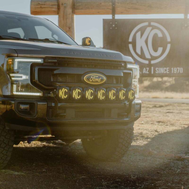 KC HiLiTES 1724 Ford Superduty Trucks Gravity Pro6 Front Bumper 7 Light Bar Kit - 91346 Premium Off-Road Lighting Solution KC HiLiTES 1724 Ford Superduty Trucks Gravity Pro6 Front Bumper 7 Light Bar Kit - 91346 Premium Off-Road Lighting Solution