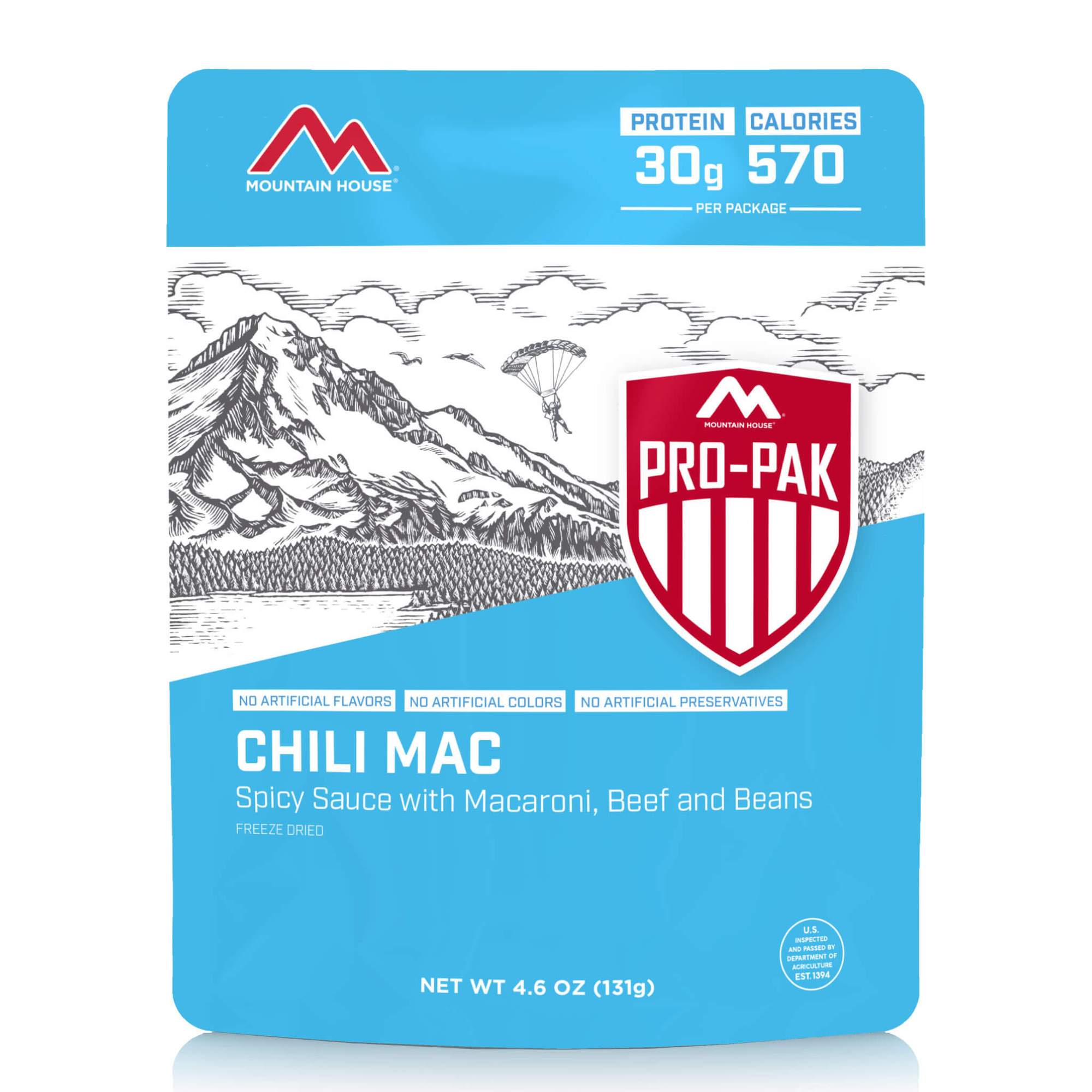 Pro Pak Chili Mac, made by Mountain House -