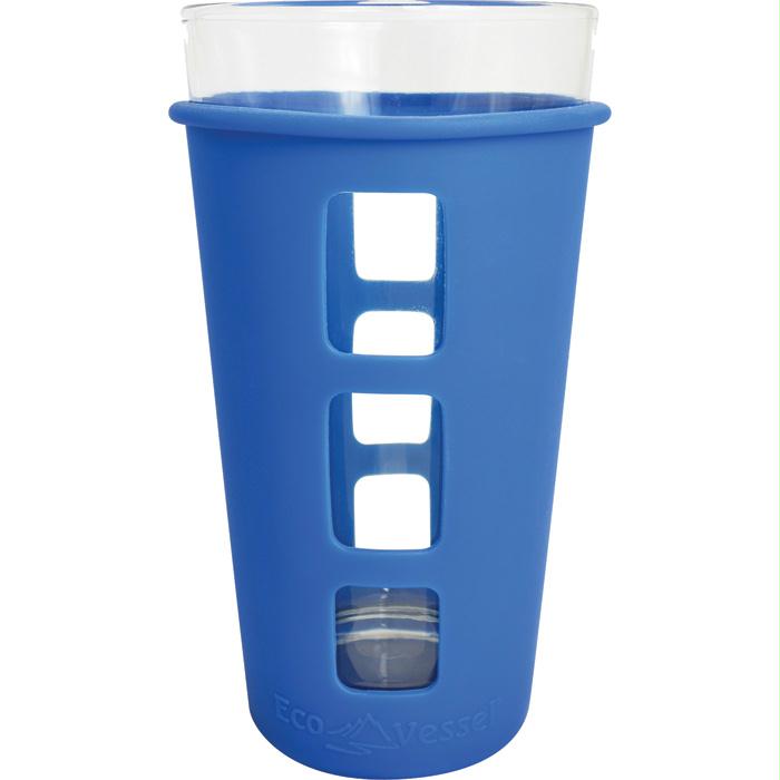 Vibe Glass Pint Silicone Blue, made by Eco Vessel - Vibe Glass Pint Silicone Blue, made by Eco Vessel -