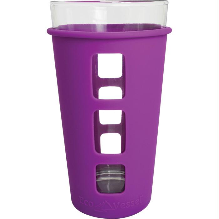 Vibe Glass Pint Silicone Purp, made by Eco Vessel -
