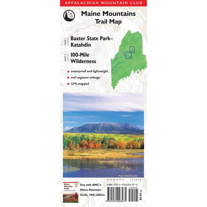 Amc 100 Mile Wilderness Map, made by National Book Netwrk -