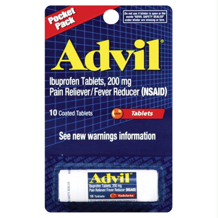 Advil 200Mg Pocket Pack 10 Tab, made by Pfizer -