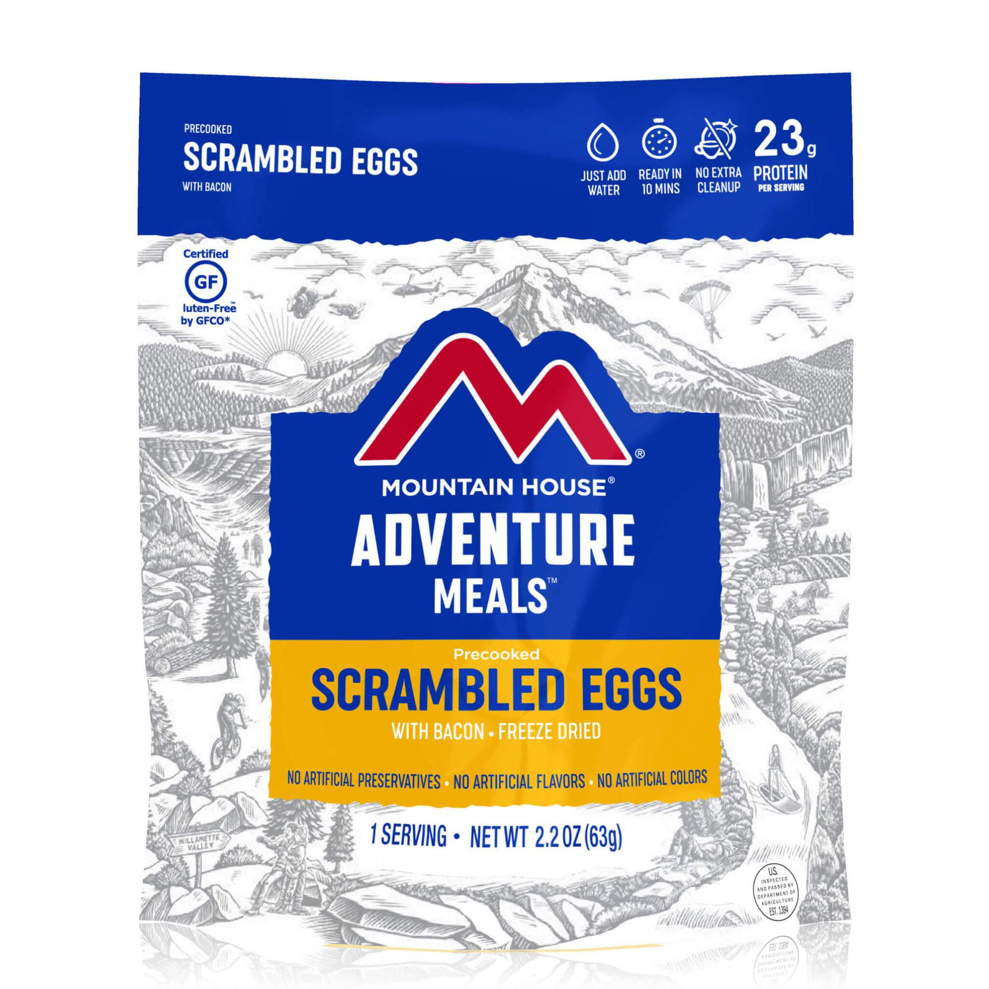 Scrambled Eggs W/ Bacon Cl, made by Mountain House - Scrambled Eggs W/ Bacon Cl, made by Mountain House -