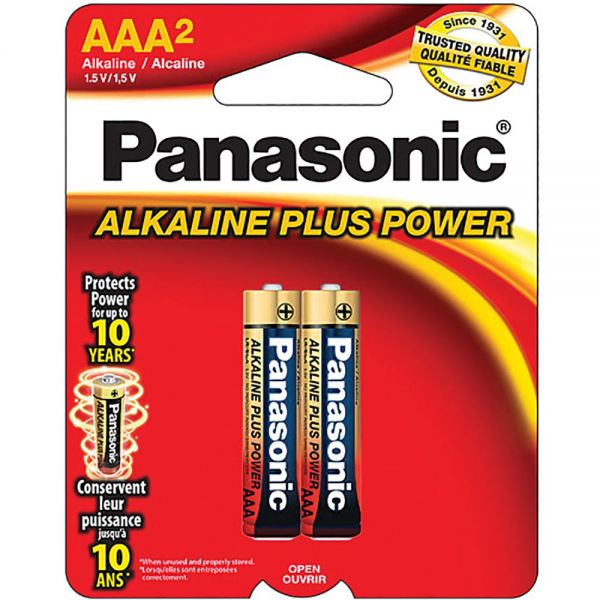 Alkaline Plus Power Aaa 2-Pk, made by PANASONIC - Alkaline Plus Power Aaa 2-Pk, made by PANASONIC -